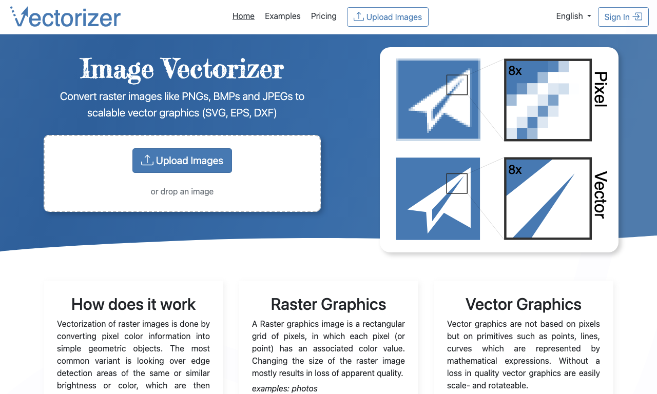 Vectorizer.io — интерфейс