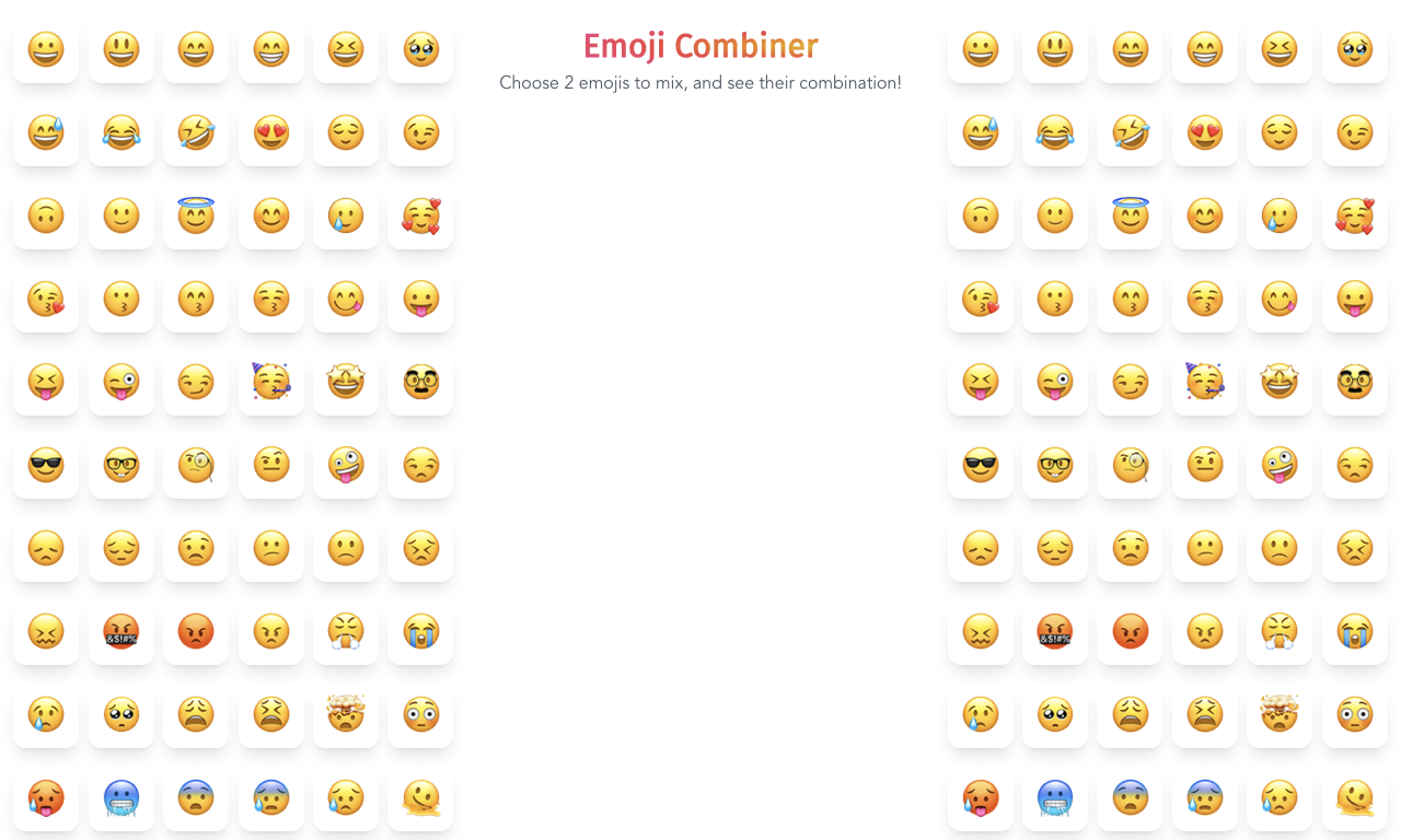 Emoji Combiner — интерфейс