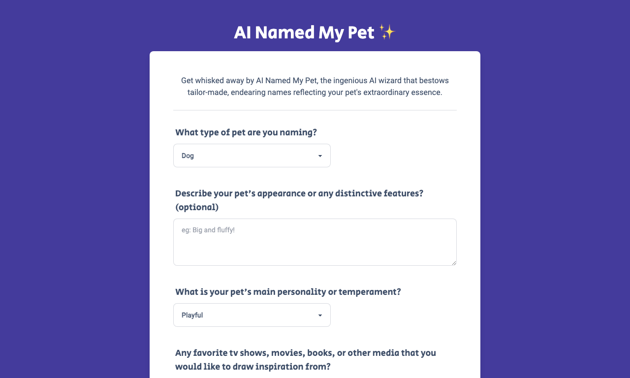 AI Named My Pet — превью