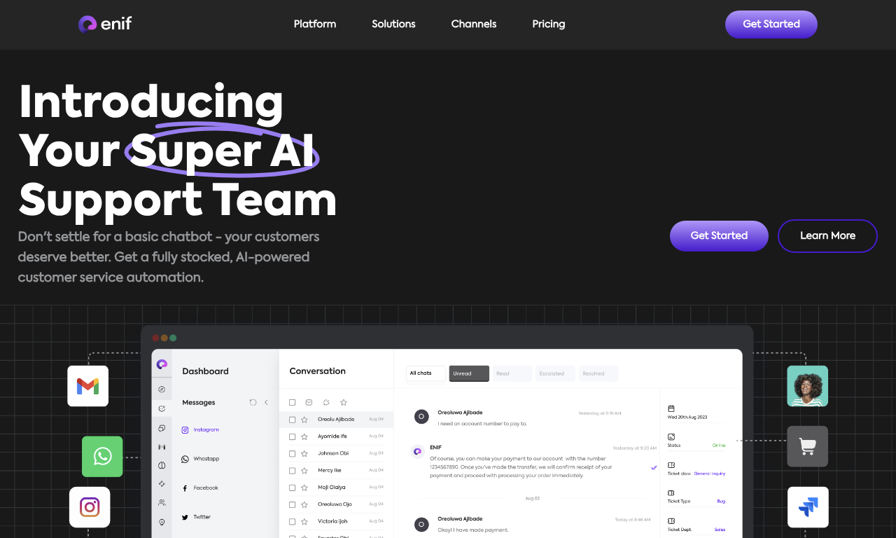 Enif — интерфейс