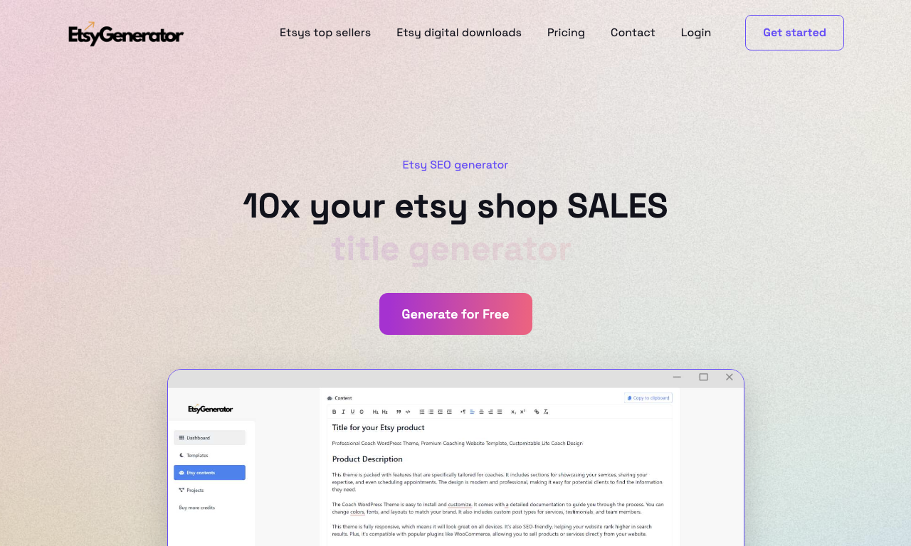 Etsy generator — превью