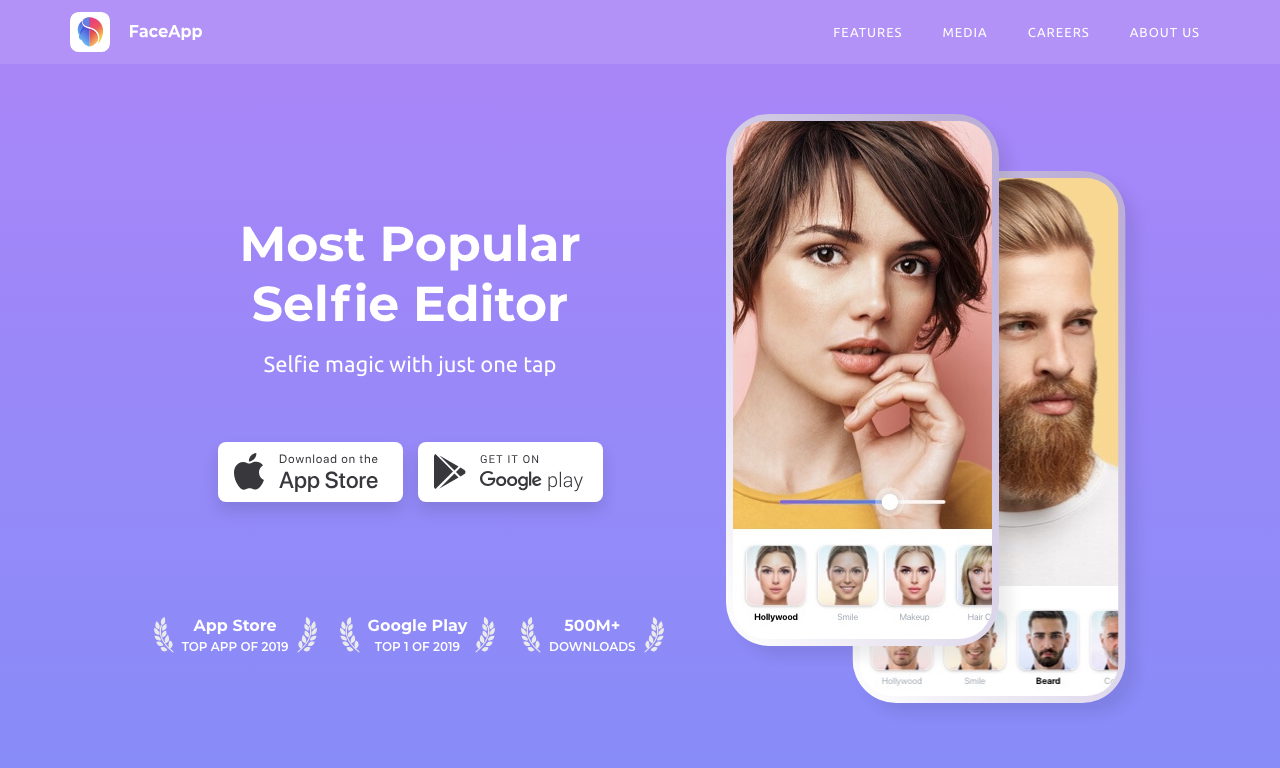 FaceApp — интерфейс