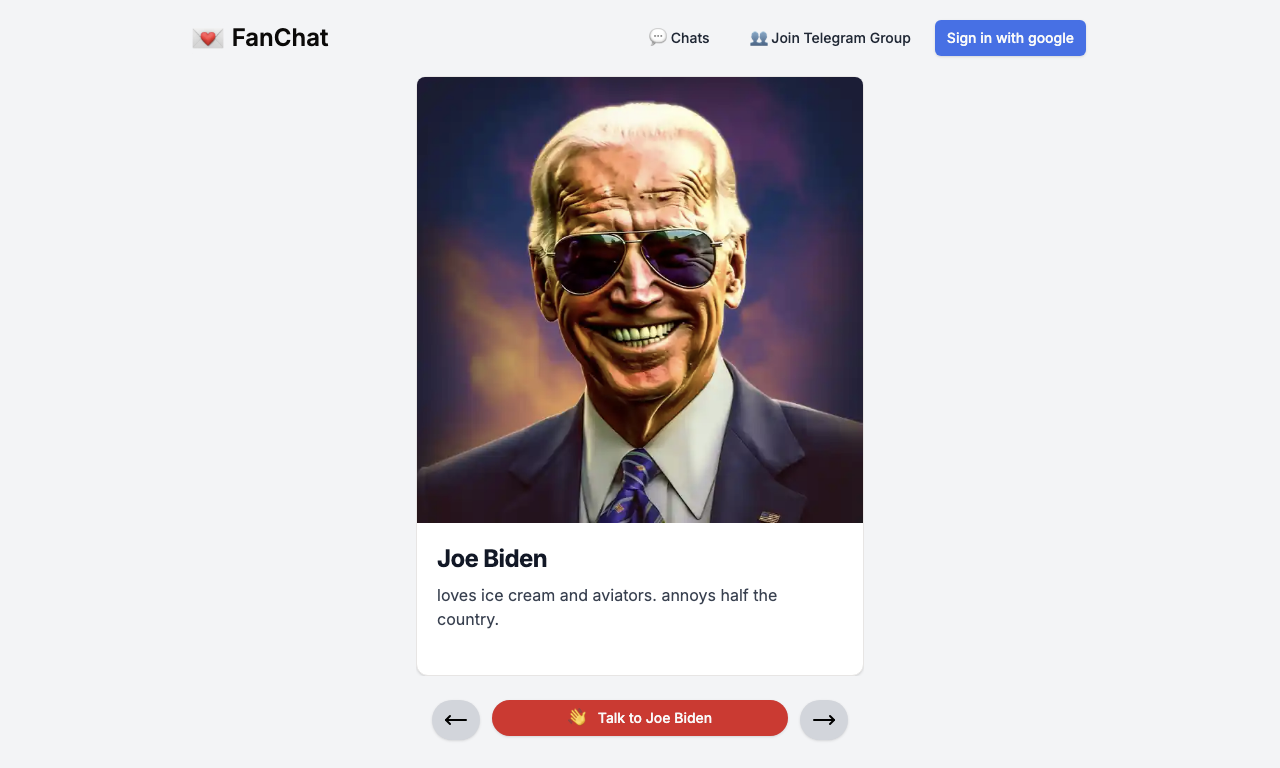 FanChat — интерфейс