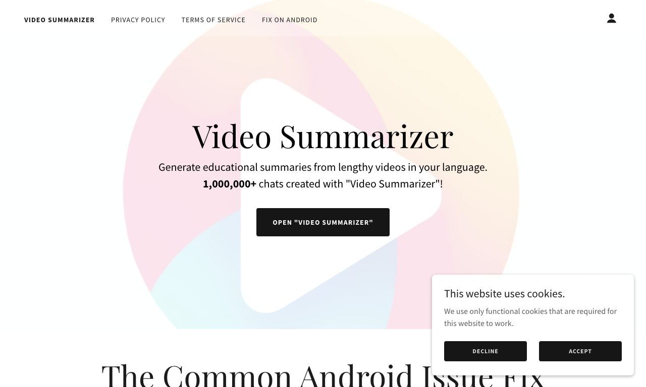 Video Summarizer AI — интерфейс