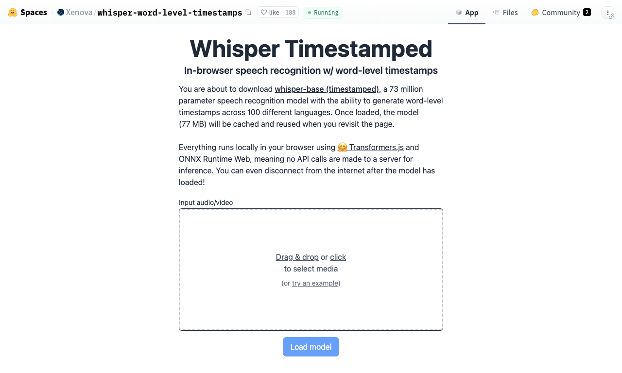 Whisper Timestamped — превью