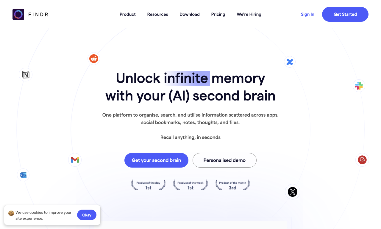 Findr — интерфейс