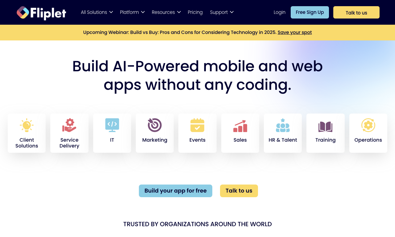 Fliplet — интерфейс