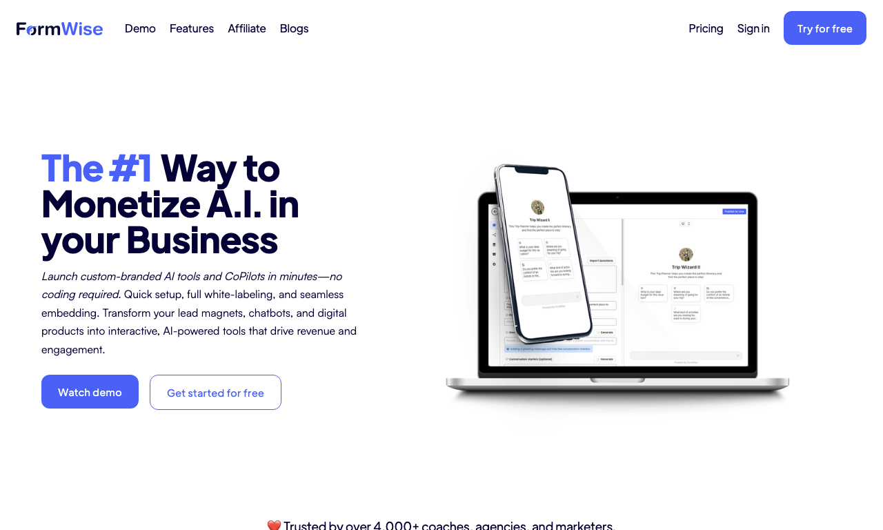 FormWise — интерфейс