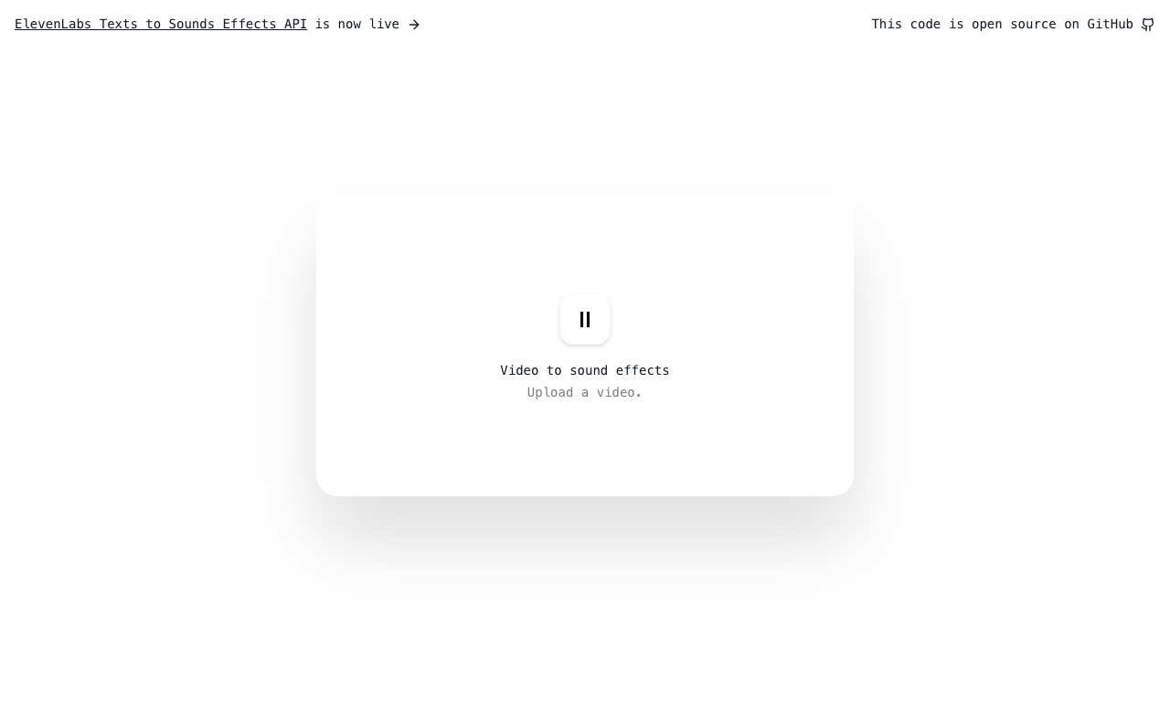 Video to Sounds Effects — интерфейс