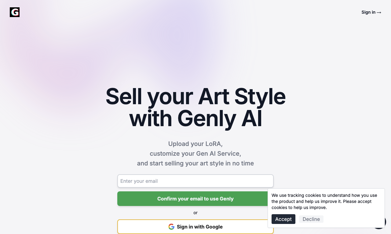 Genly — интерфейс