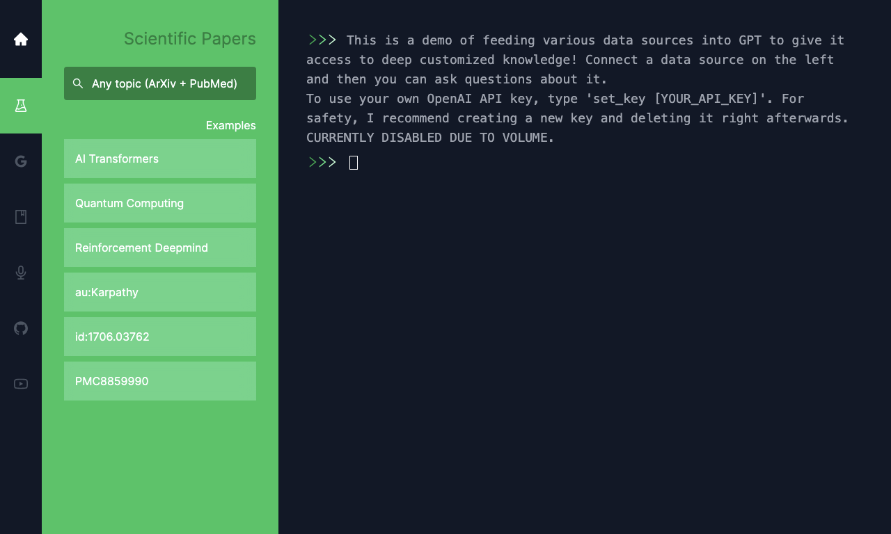 Papers GPT — интерфейс