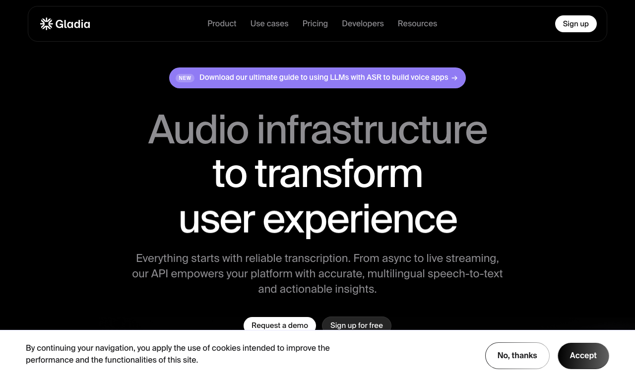 Gladia — интерфейс