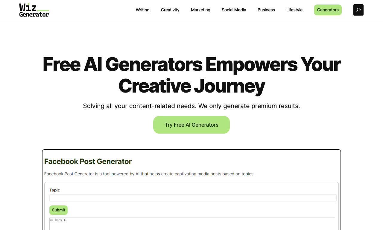 WizGenerator — превью