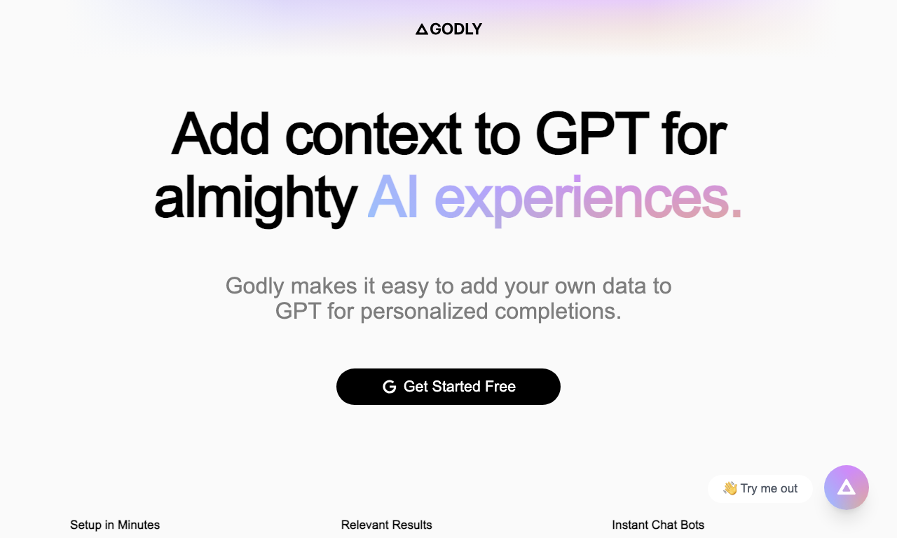 Godly — интерфейс
