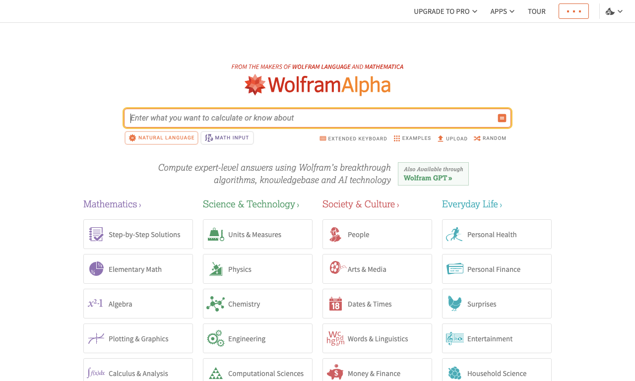 WolframAlpha — превью