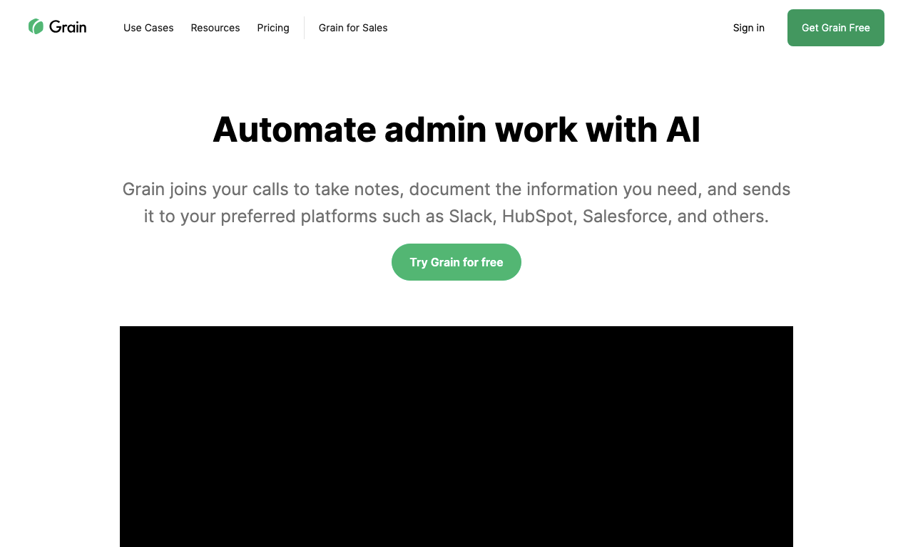 Grain AI — интерфейс