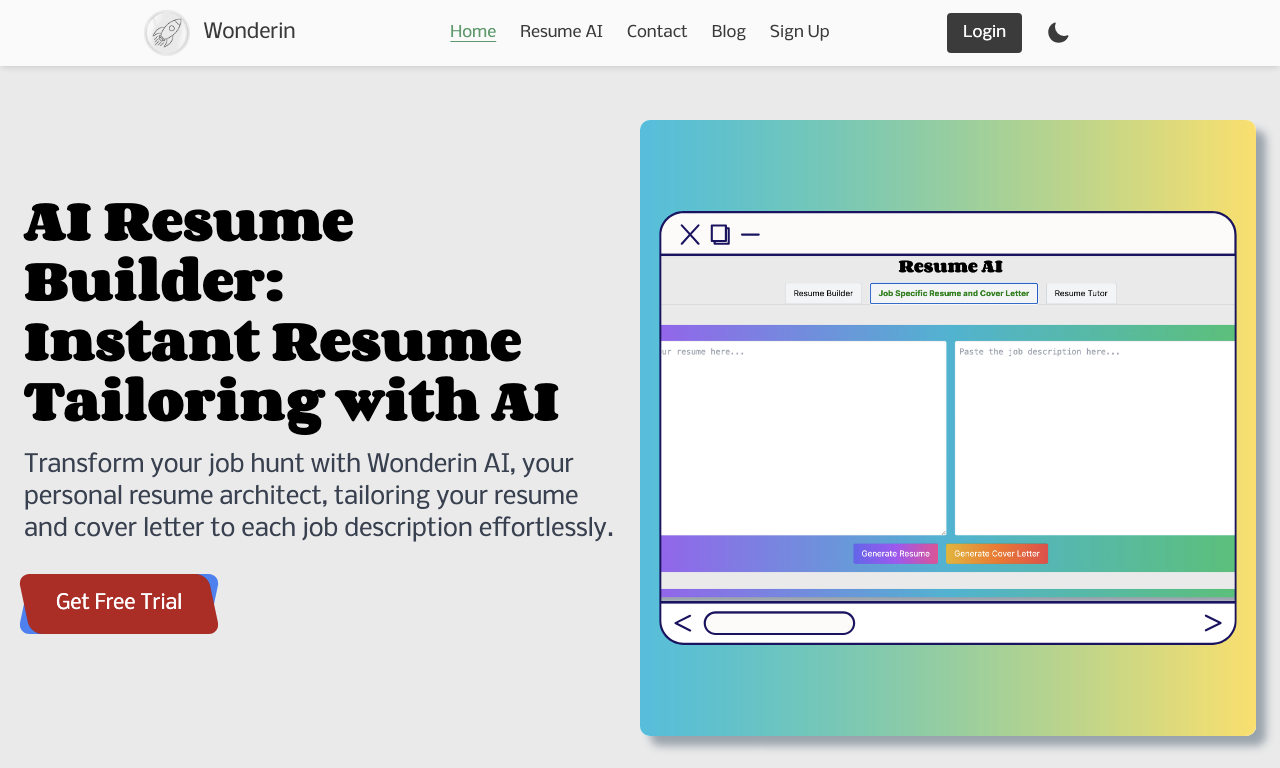 Wonderin Resume AI — превью