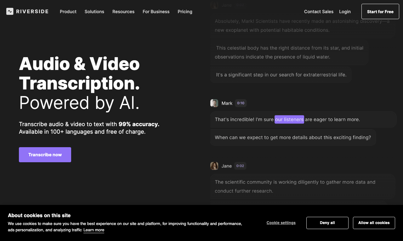 AI Transcriptions by Riverside — превью