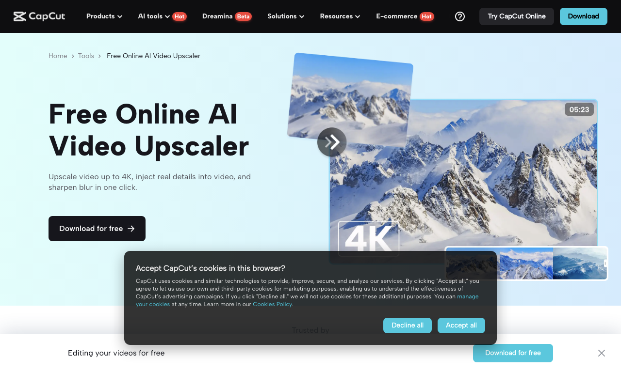 AI Video Upscale by Capcut — превью