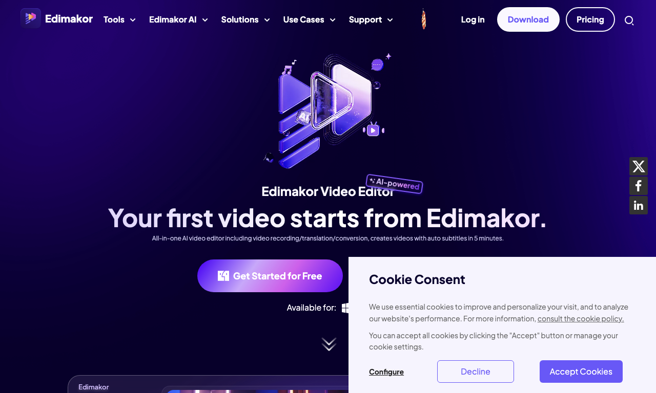 HitPaw Edimakor — интерфейс