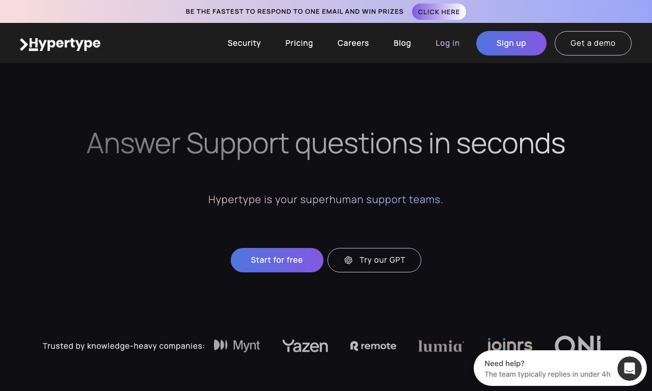 Hypertype — интерфейс
