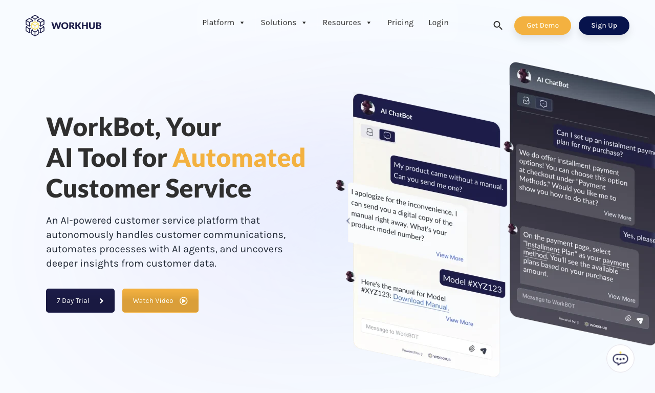 WorkHub — интерфейс