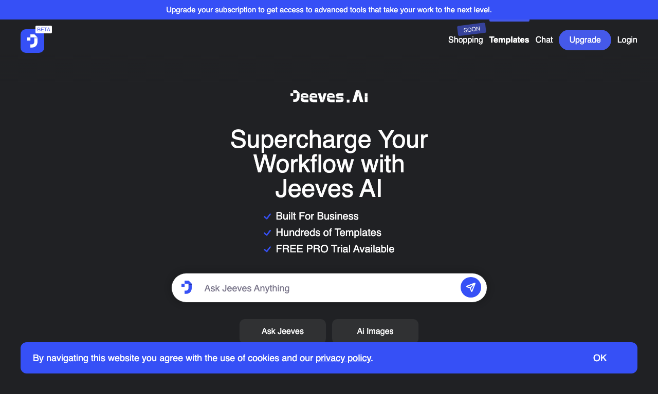 Jeeves AI — интерфейс