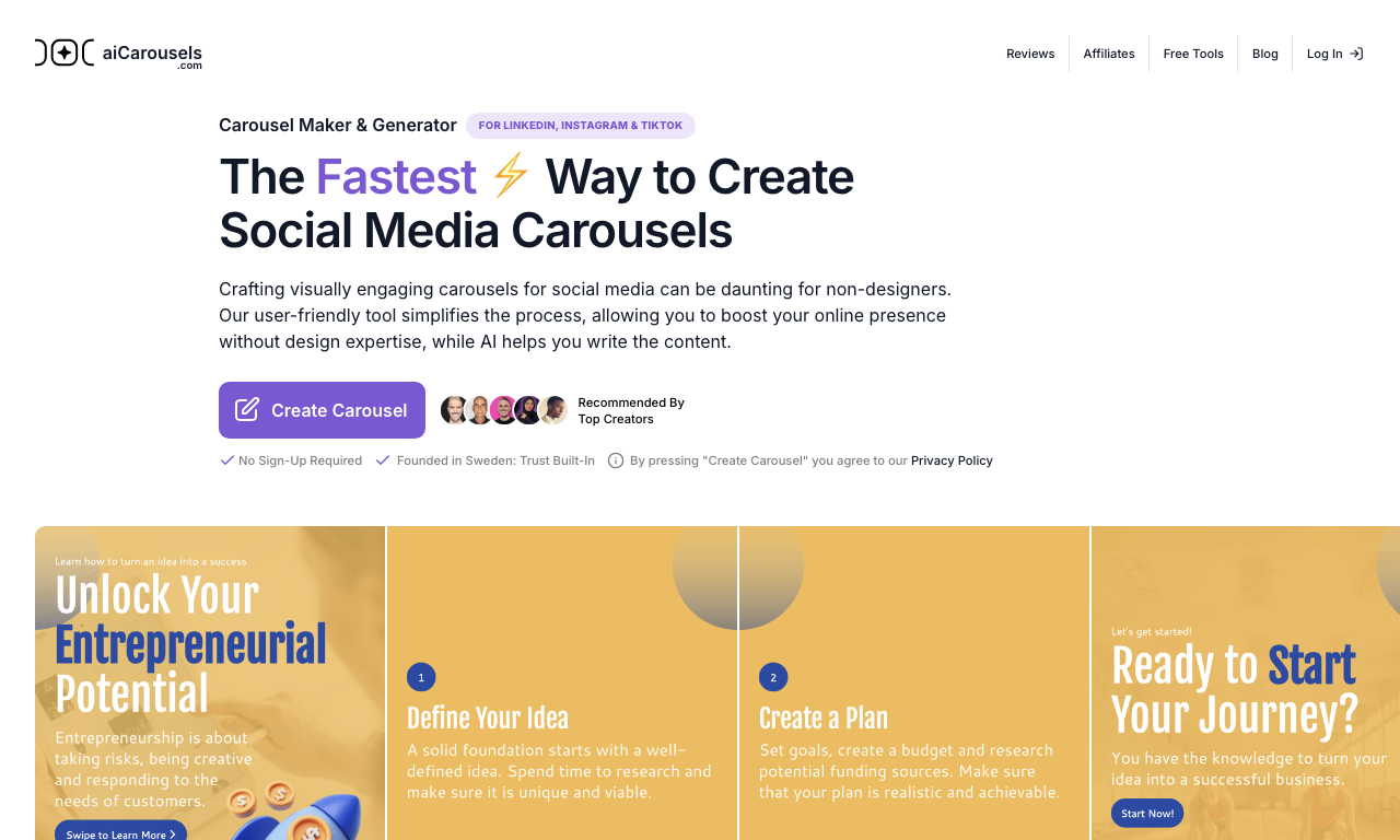 aiCarousels.com — превью