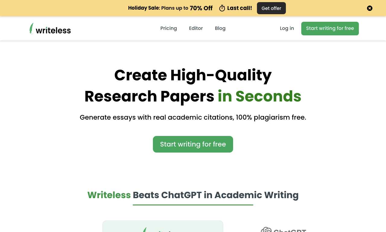 Writeless — превью
