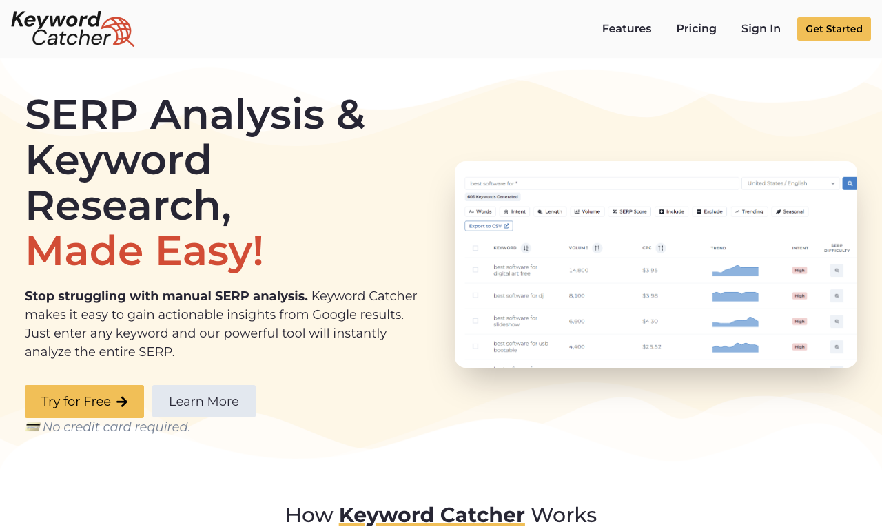 Keyword Catcher — превью
