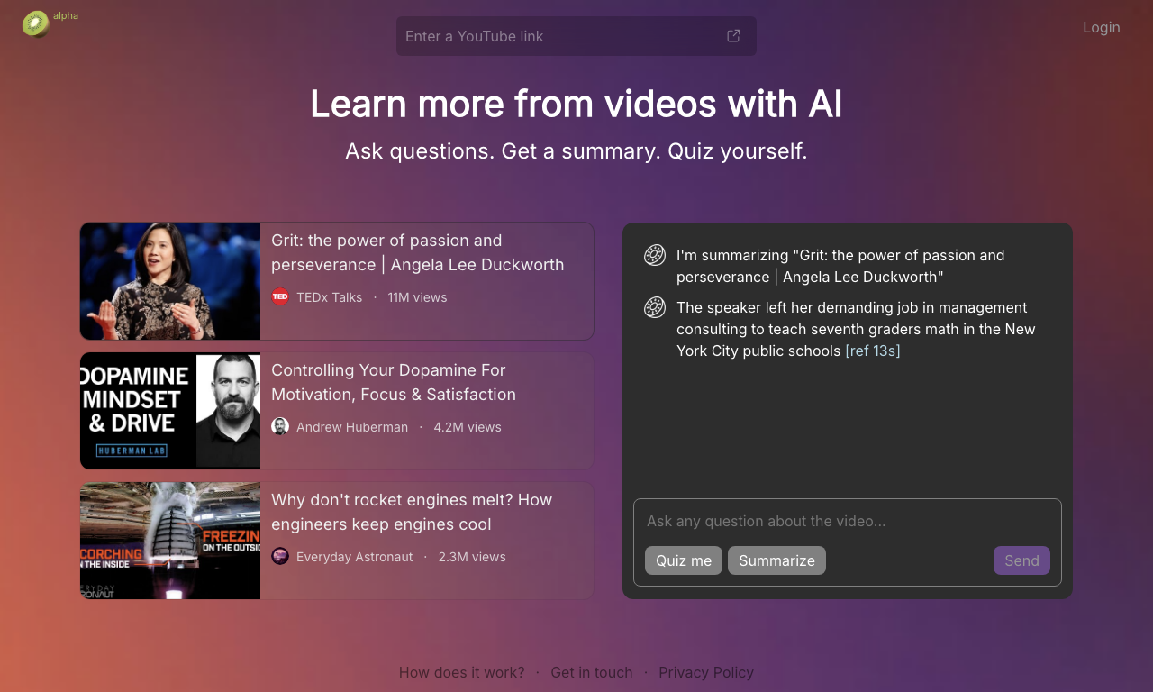 Kiwi Video — интерфейс