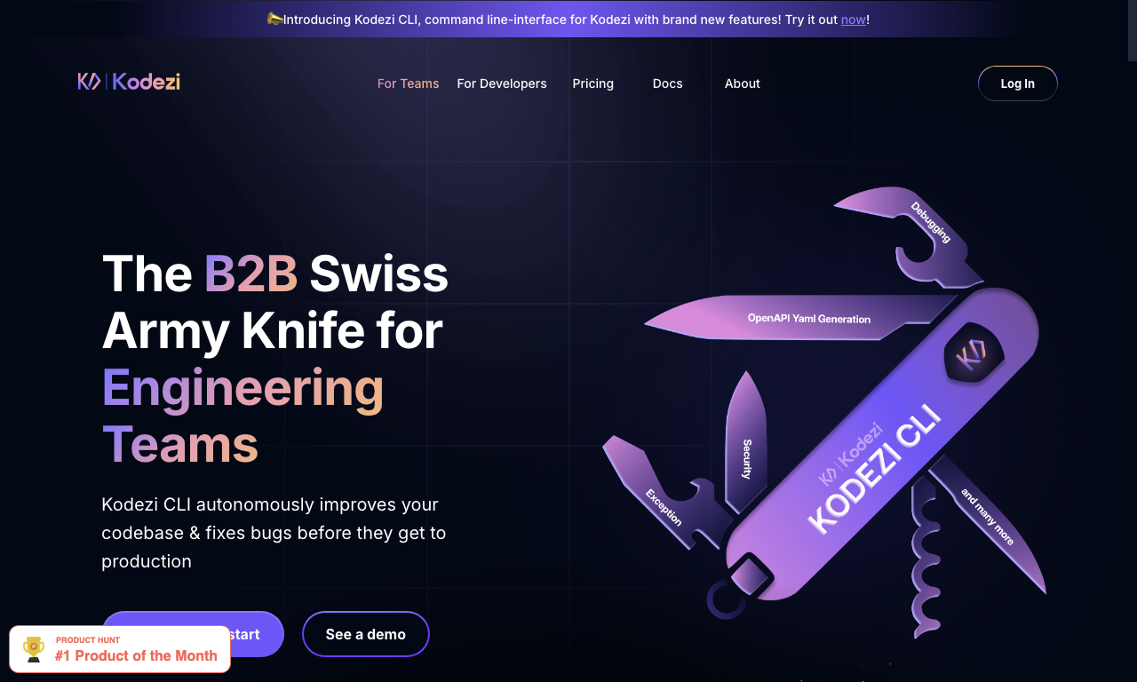 Kodezi — интерфейс