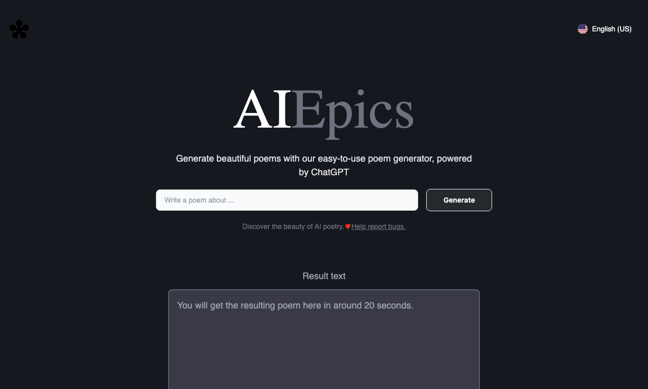 AIEpics — интерфейс