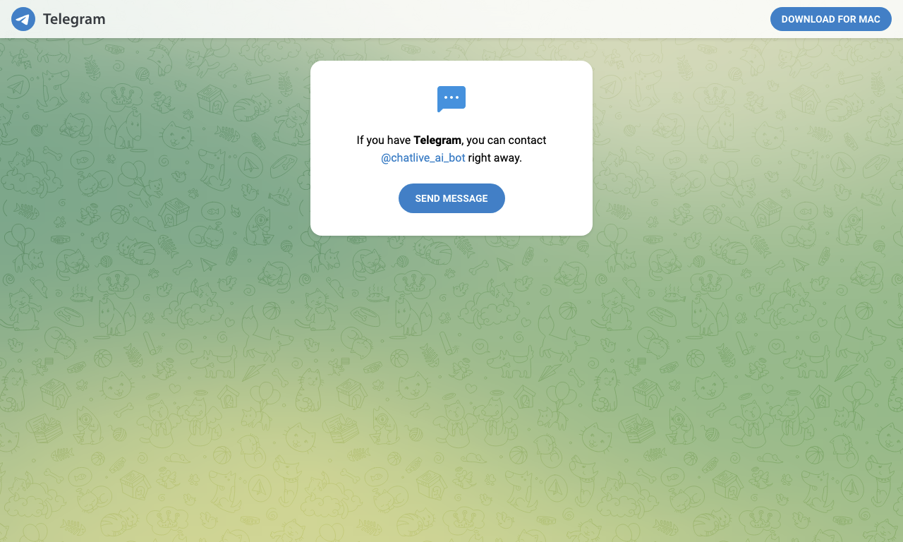 LiveAI Bot — интерфейс