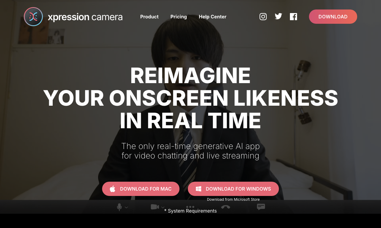 xpression camera — интерфейс