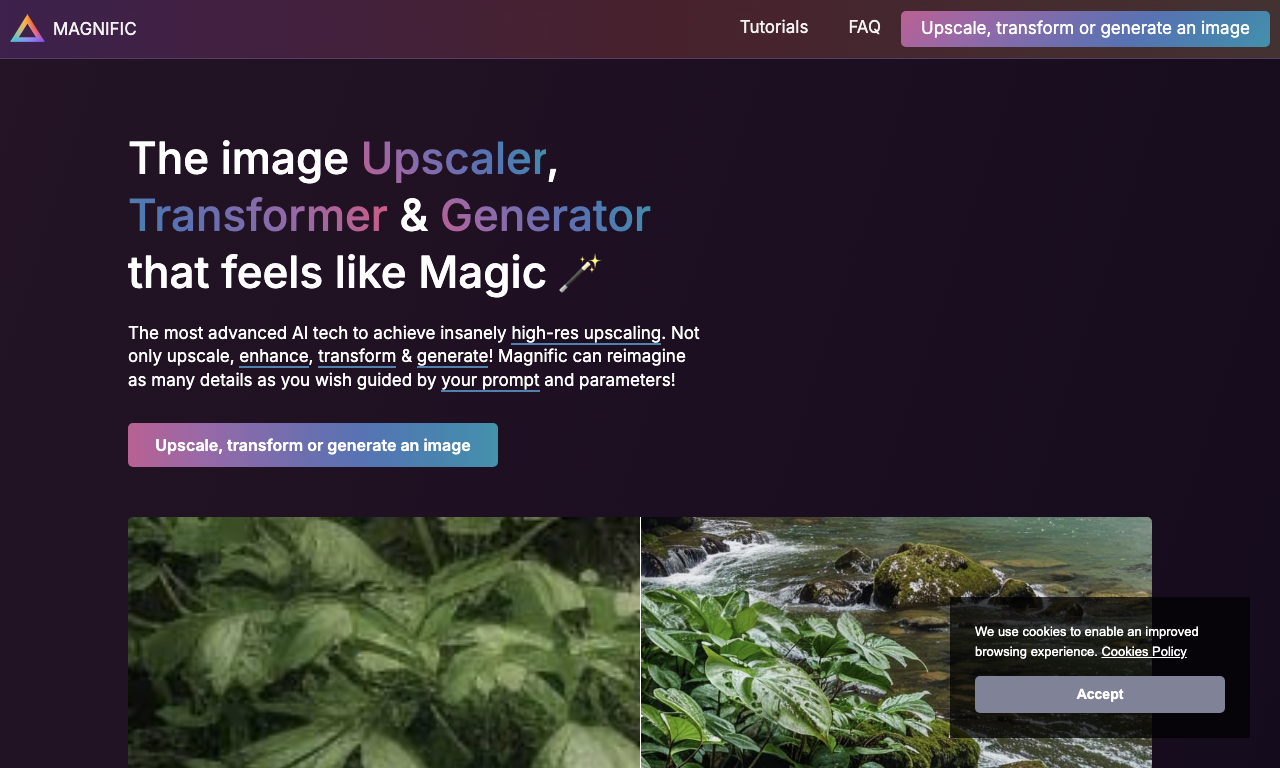 Magnific AI — интерфейс