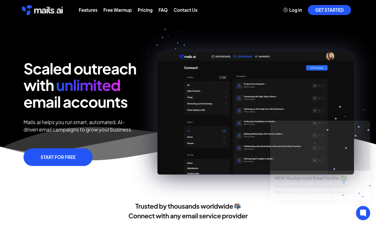Mails AI — интерфейс