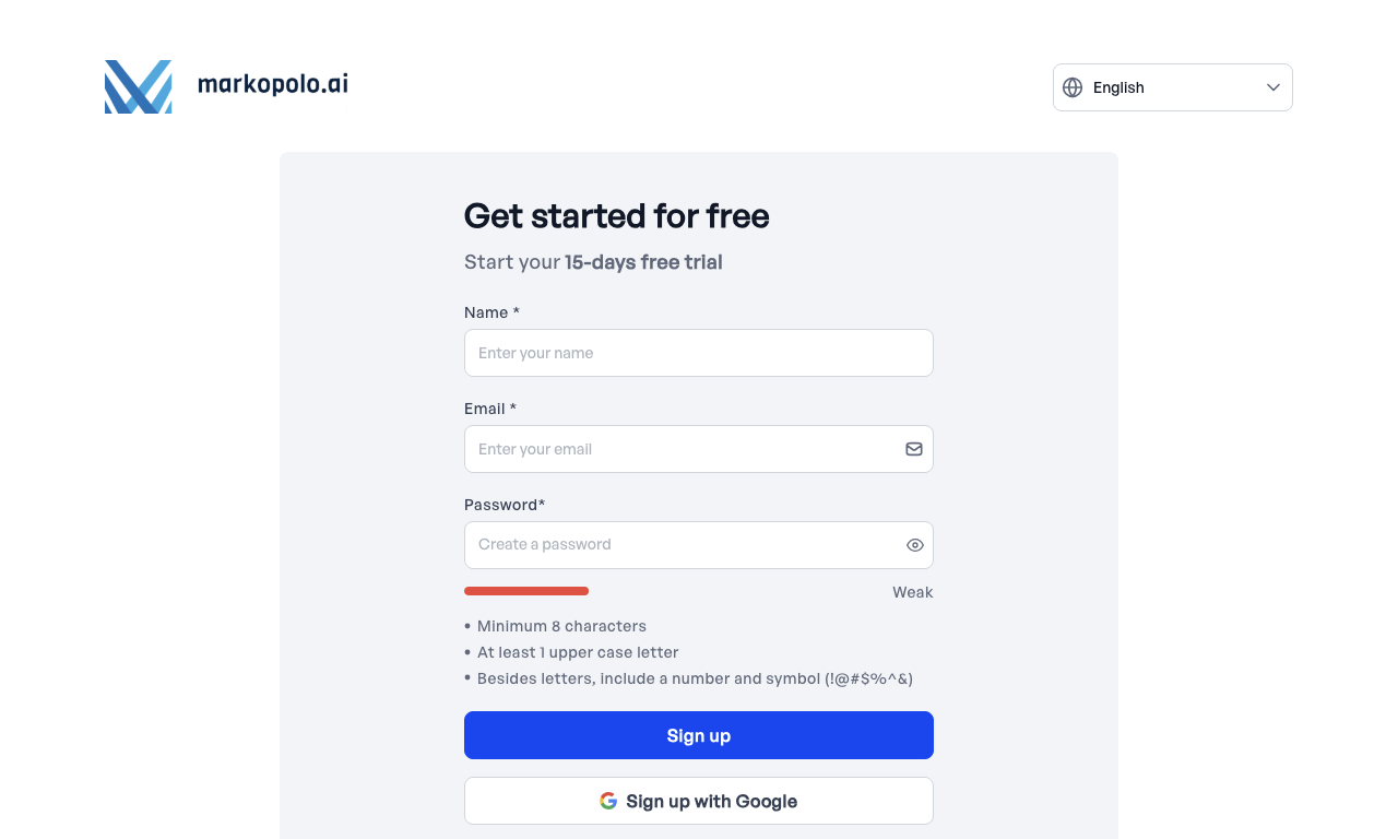 Markopolo AI — интерфейс