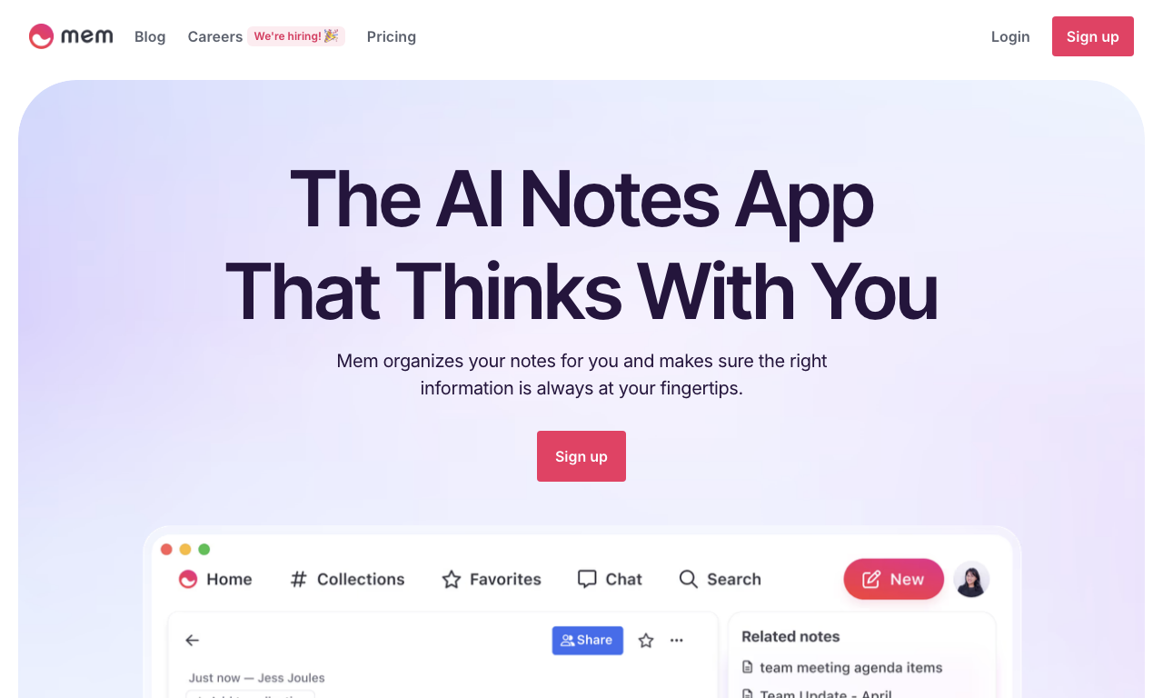 Mem AI — интерфейс