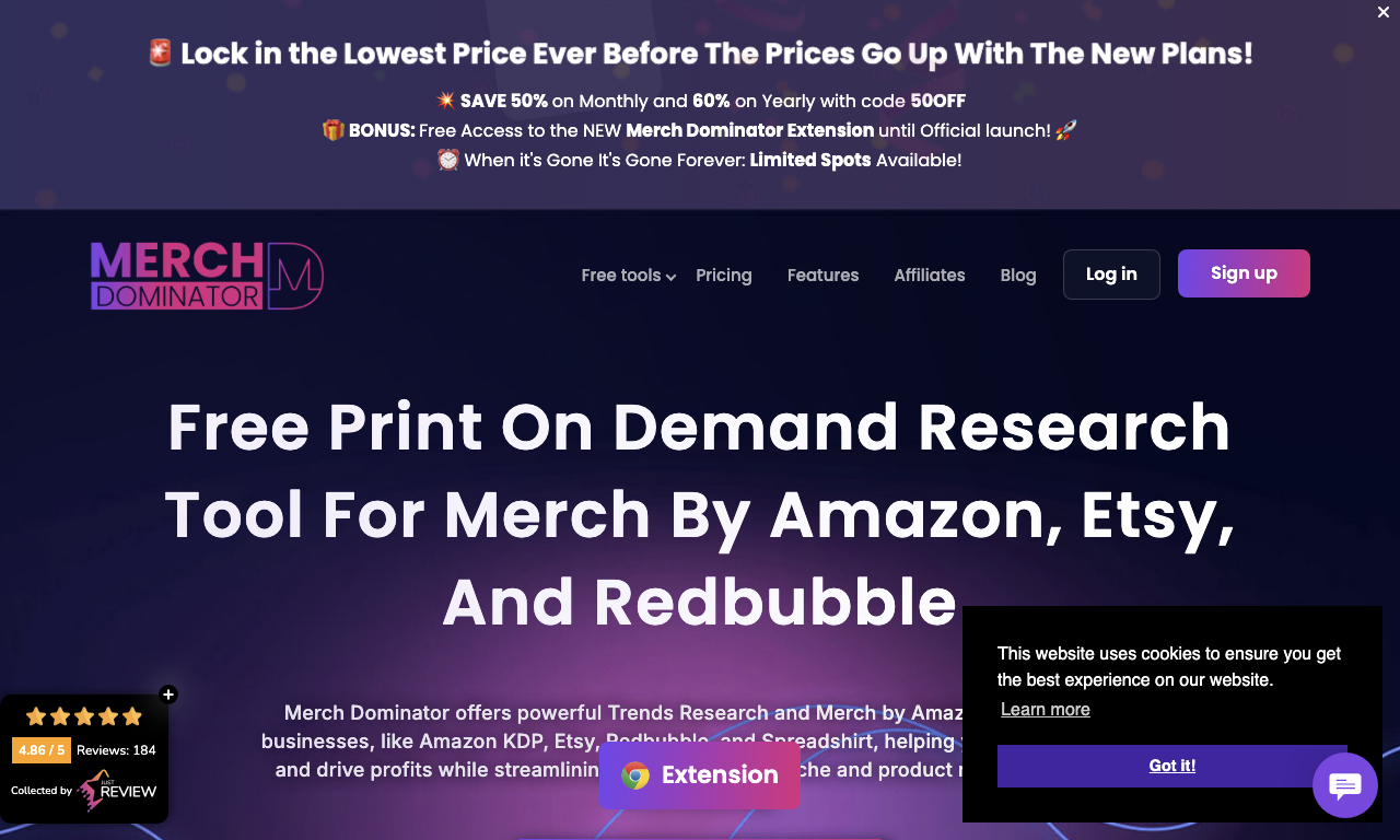 Merch Dominator — интерфейс