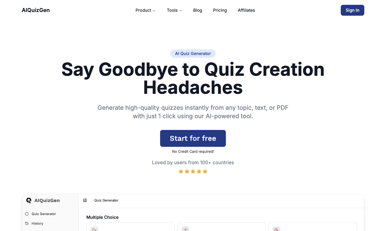 AIQuizGen — превью