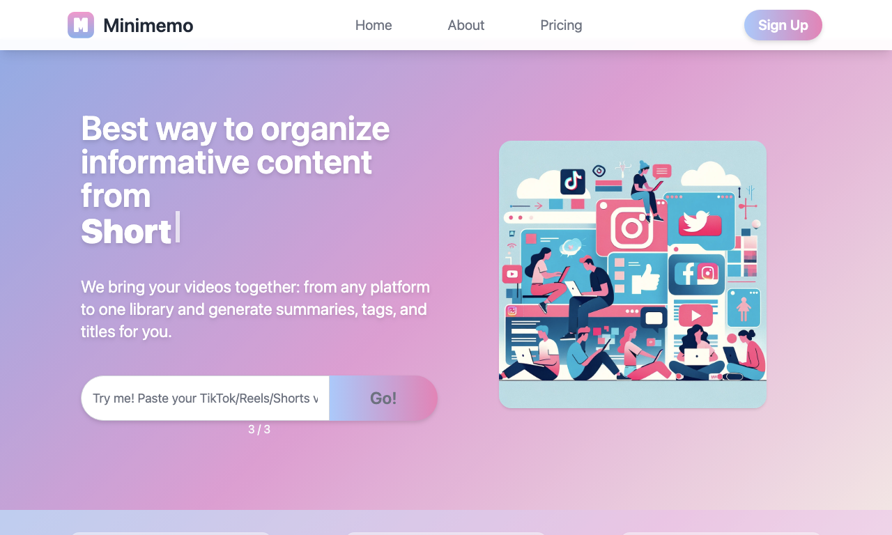 Minimemo — интерфейс