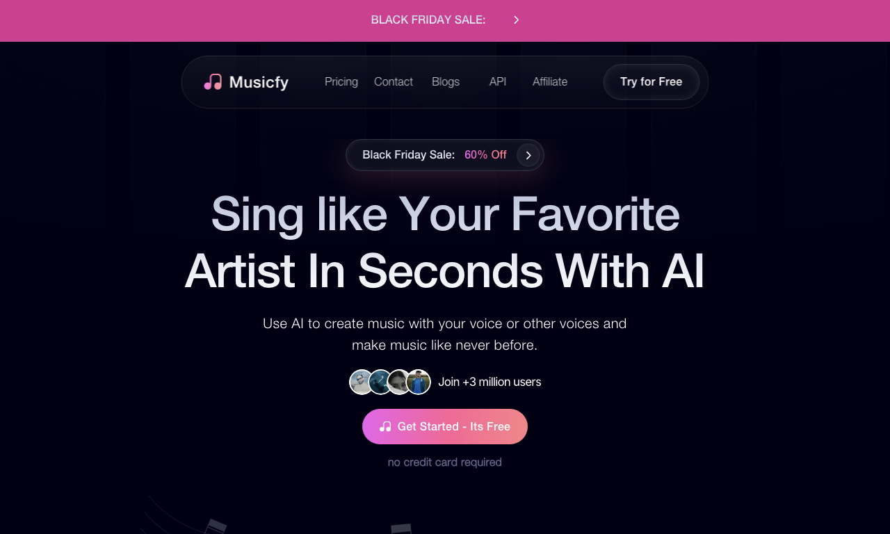 Musicfy — интерфейс