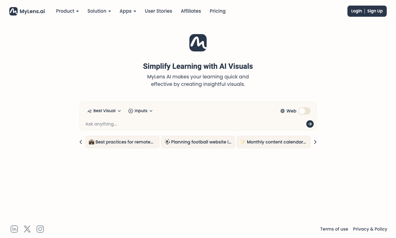 MyLens AI — интерфейс