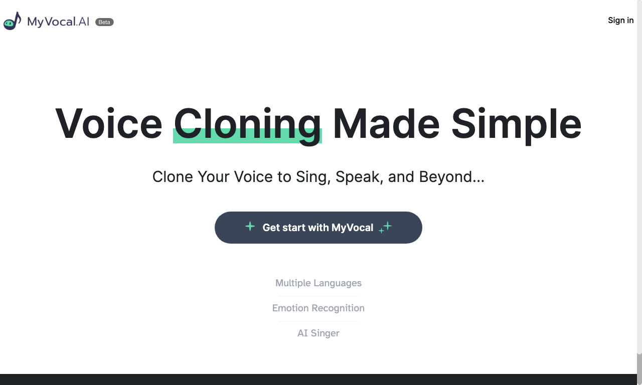 MyVocal AI — превью
