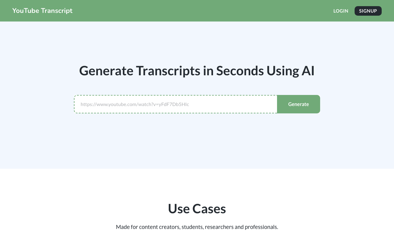 YouTube Transcript — превью