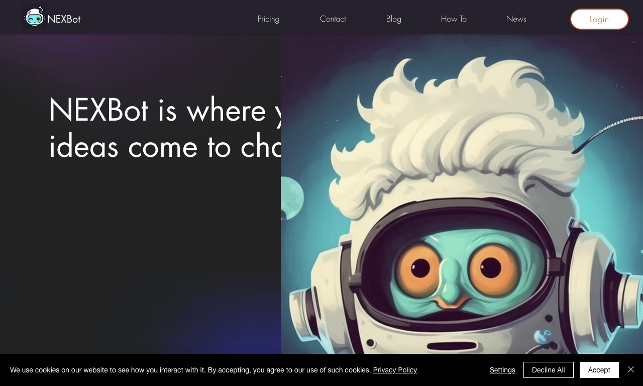 NEXBot — интерфейс