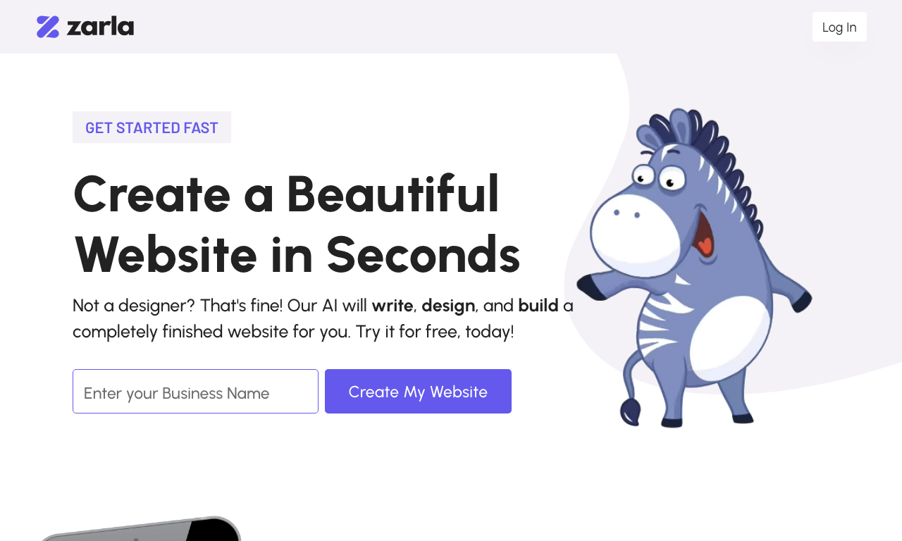 Zarla Website Builder — превью