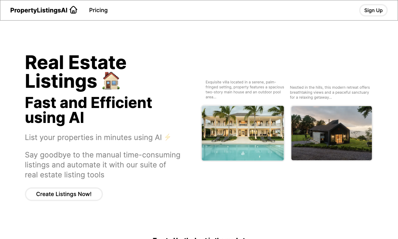 Property Listings AI — превью