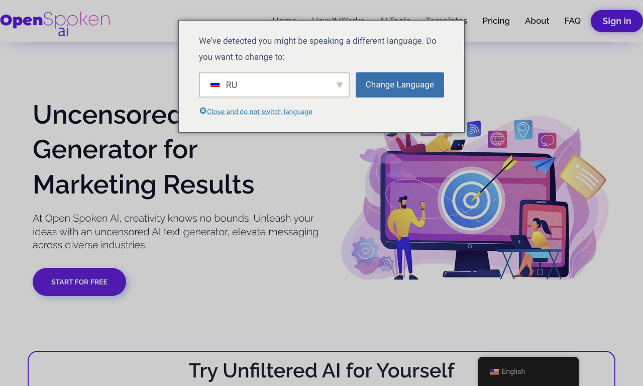 Open Spoken Ai — интерфейс